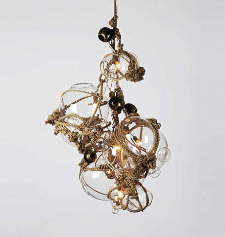Chandelier - 3 Large, 2 Small Bubbles, 5 Barnacles (Khaki/Clear)
