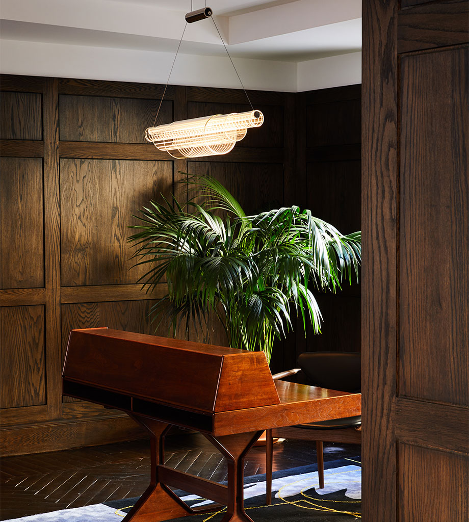 Pendant 02 (Polished Nickel) — Roll & Hill Showroom, New York City. Image by Joseph De Leo