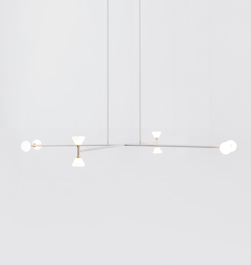 Chandelier - 8 Lights (Matte Ivory/Brushed brass)