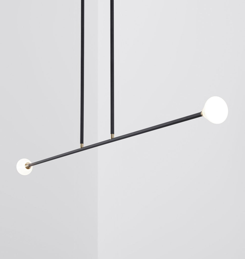 Chandelier - 2 Lights (Matte black/Brushed brass)