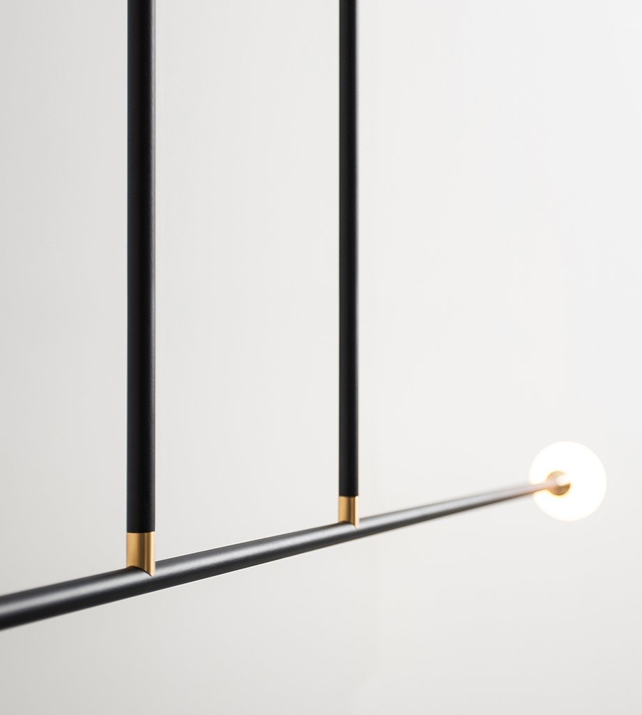 Chandelier - 2 Lights (Matte black/Brushed brass)