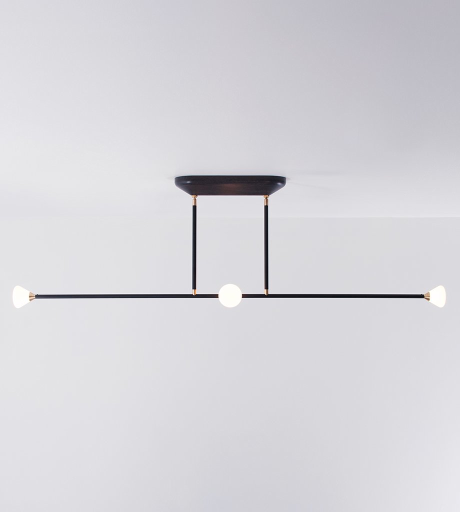 Chandelier - 4 Lights (Matte black/Brushed brass)