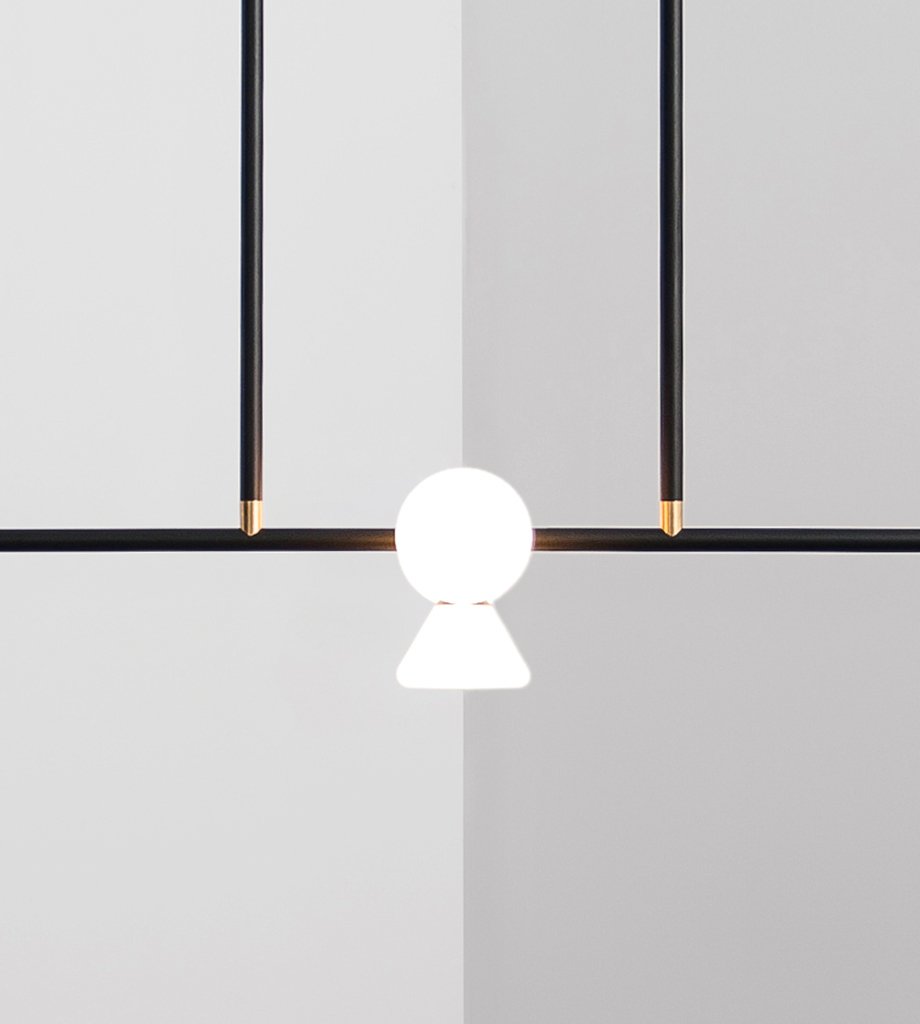 Chandelier - 5 Lights (Matte black/Brushed brass)
