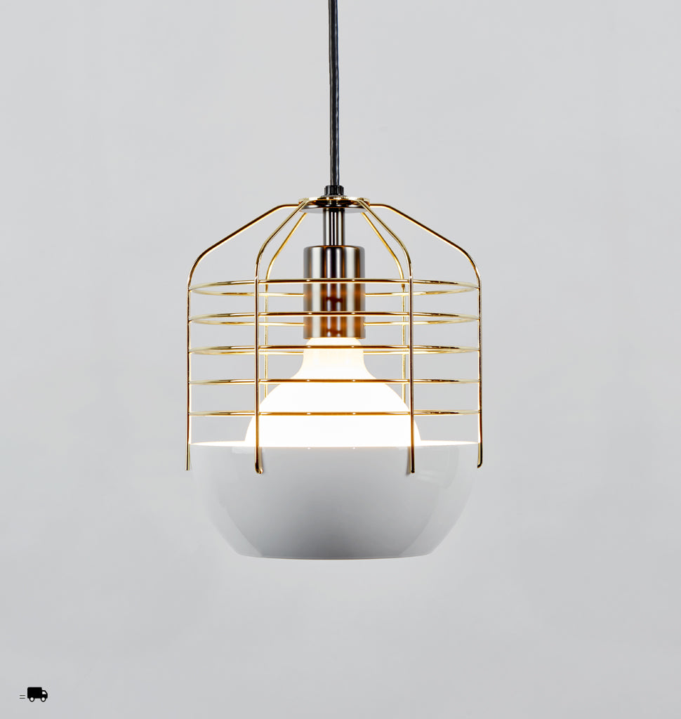 8-inch (White/Brass)