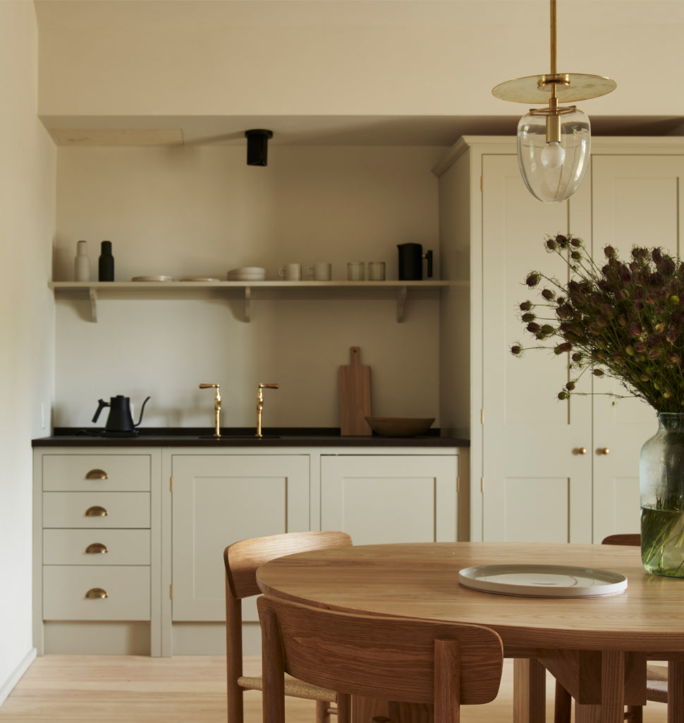 Pendant 01 (Unlacquered brass) — Inness, Accord, New York. Interior by Post Company. Image by Adrian Gaut