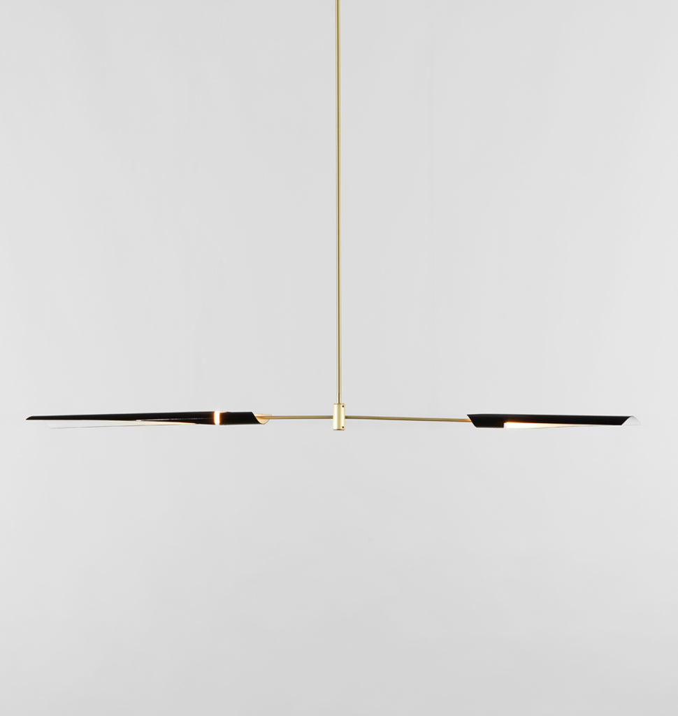Chandelier 02 - Horizontal (Gloss black/Brushed brass)