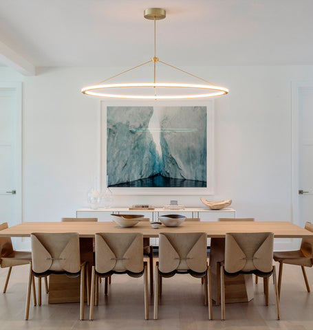 Oval Pendant - Custom size (Brushed brass) — Watermill, New York. Interior by David Howell Design. Image by Guillaume Gaudet