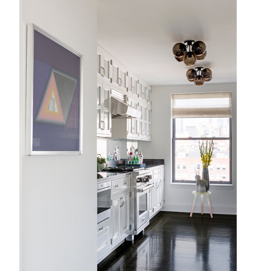 Ceiling Mount - 5 Globes (Black/Smoke) — New York City. Interior by Kelly Rosen. Image by Sean Litchfield