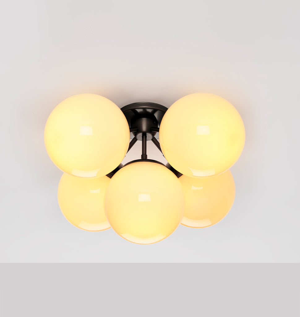Ceiling Mount - 5 Globes (Black/Cream)