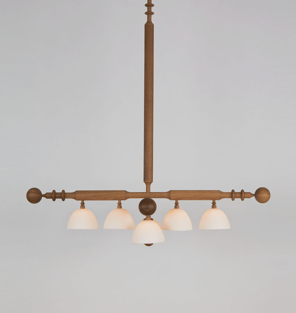 Four Arm Pendant (White oak/White bone china)