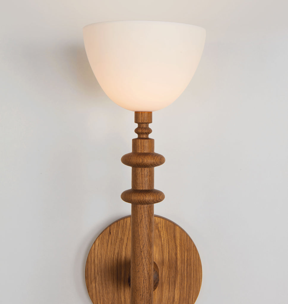 Double Arm Sconce (White oak/White bone china)
