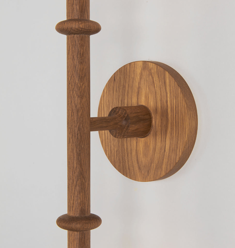 Double Arm Sconce (White oak/White bone china)