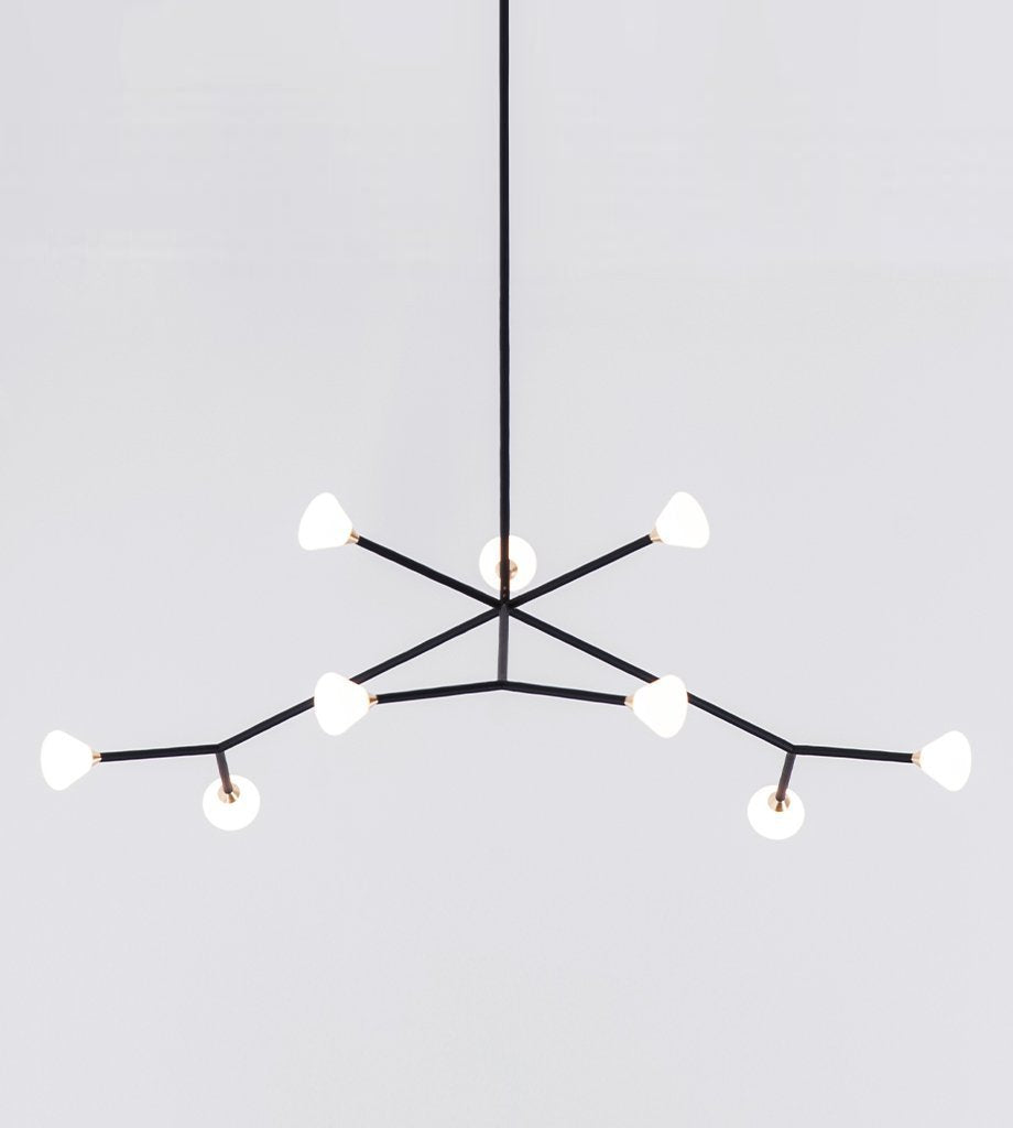 Chandelier - 9 Lights (Matte black/Brushed brass)