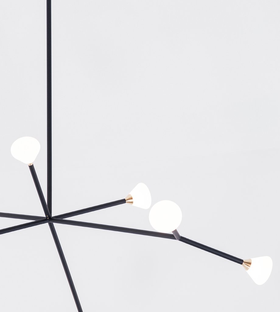 Chandelier - 9 Lights (Matte black/Brushed brass)