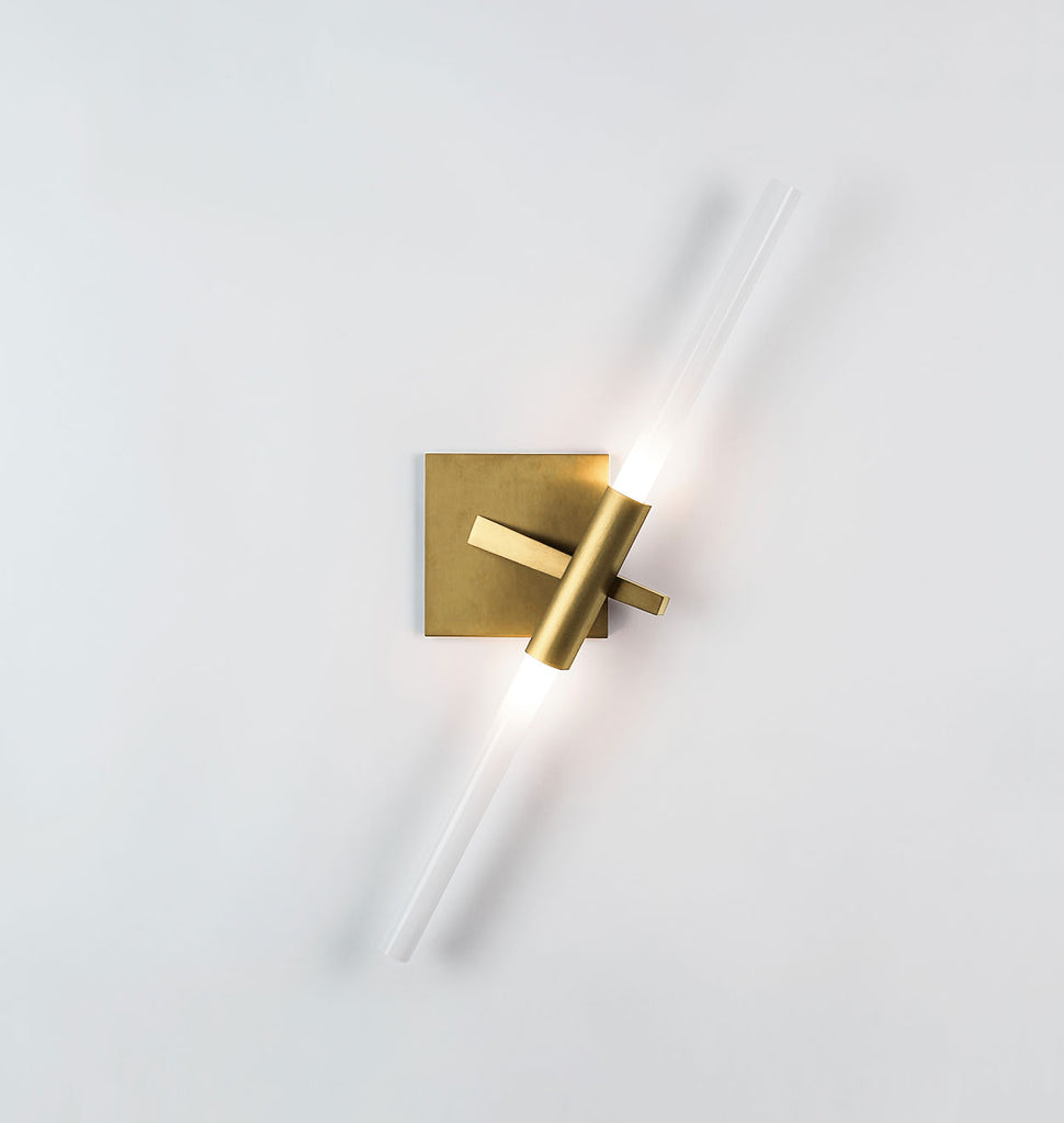 Sconce - 2 Lights (Brushed brass/Straight-cut glass)