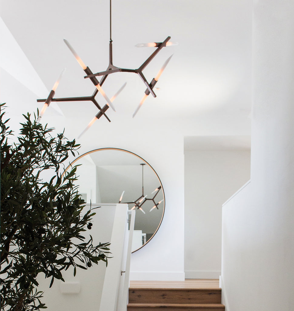 Chandelier - 10 Lights (Bronze/Angle-cut glass) — Loveladies, New Jersey. Image by Lauren Coleman