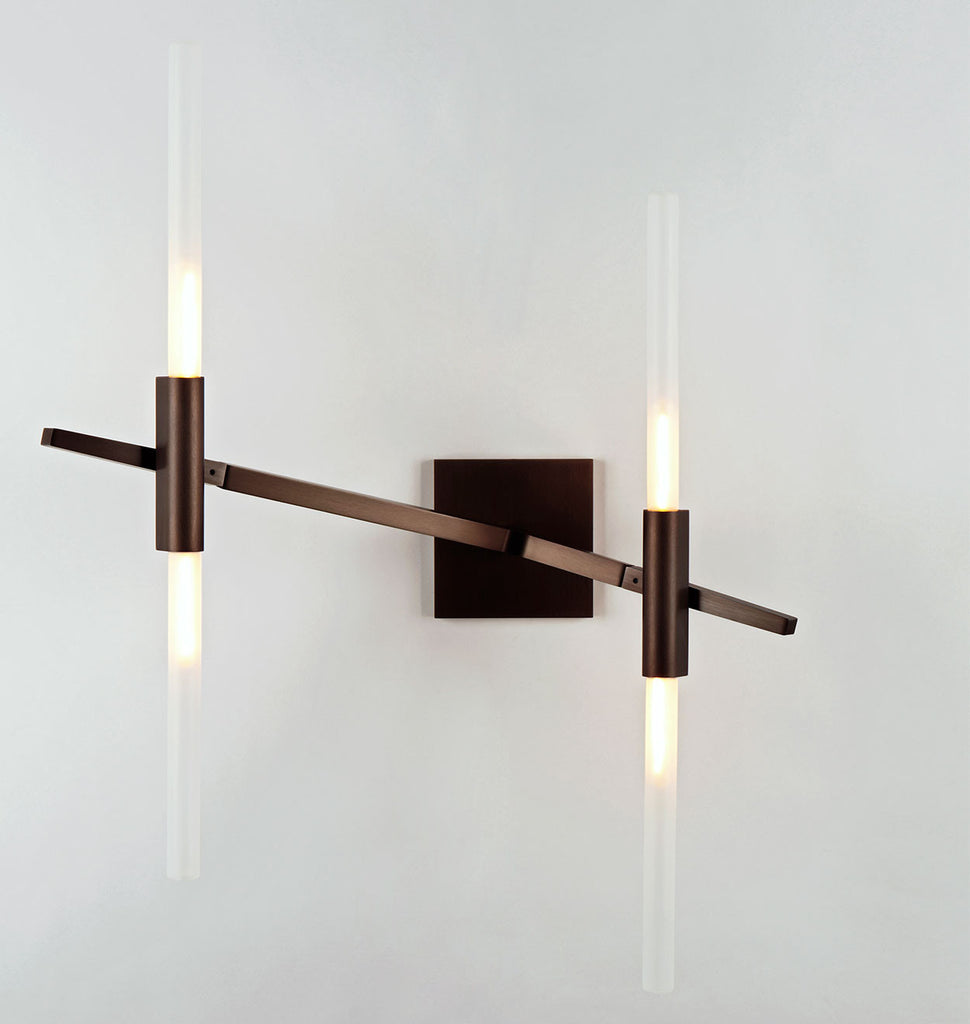 Sconce - 4 Lights (Bronze/Straight-cut glass)