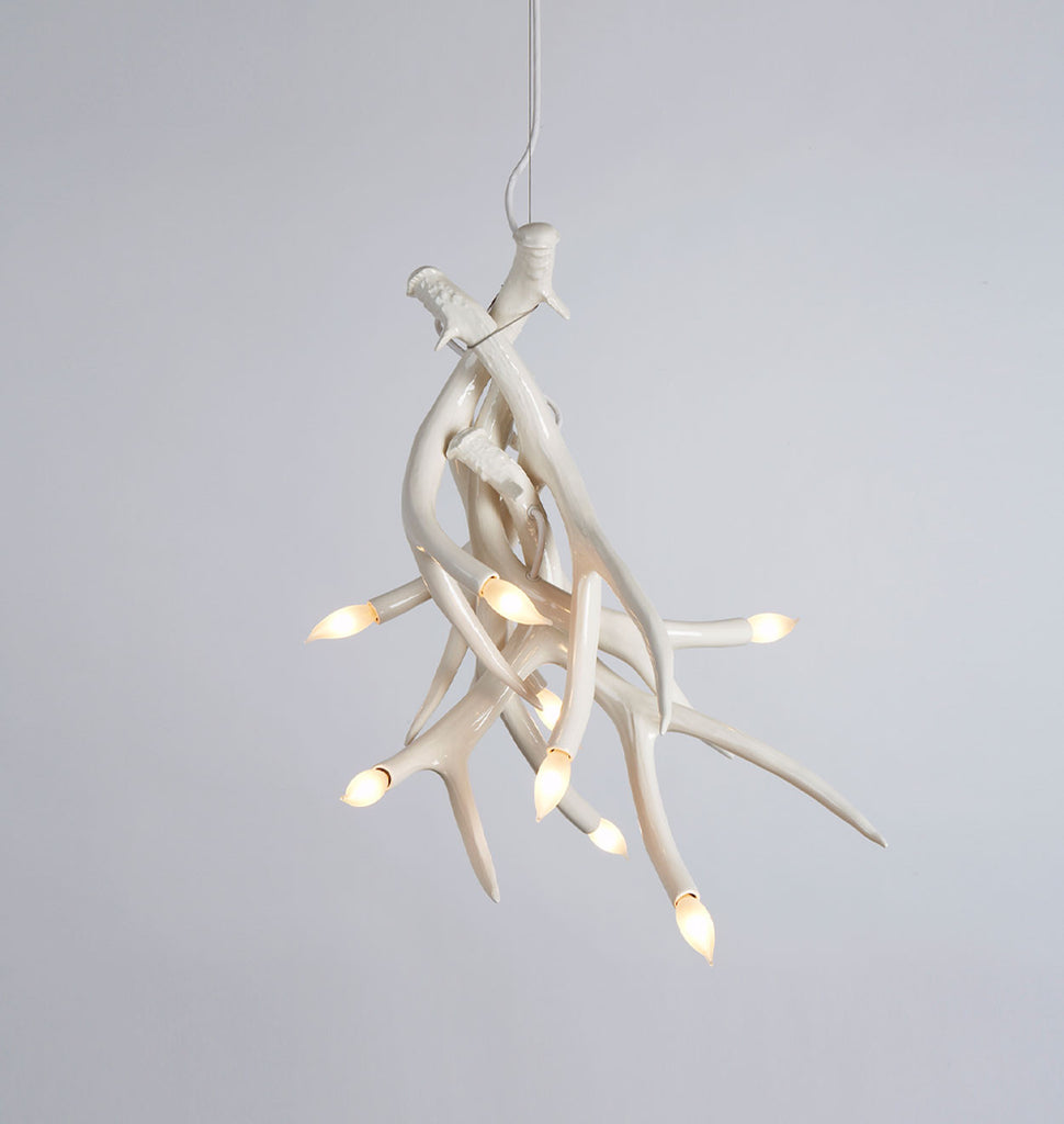Chandelier - 4 Antlers (White)