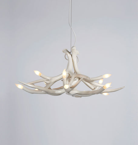 Chandelier - 6 Antlers (White)