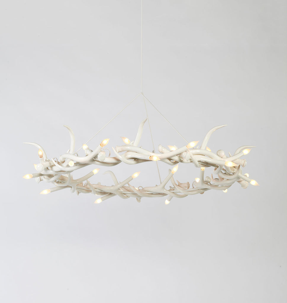 Chandelier - 27 Antler Ring (White)