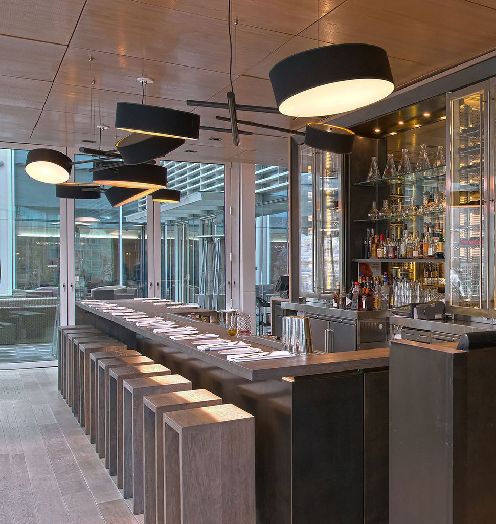 Chandelier (Black) — Momofuku, Toronto. Image by Bob Gundu