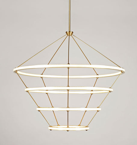 Chandelier - 4 Rings (Brushed brass)