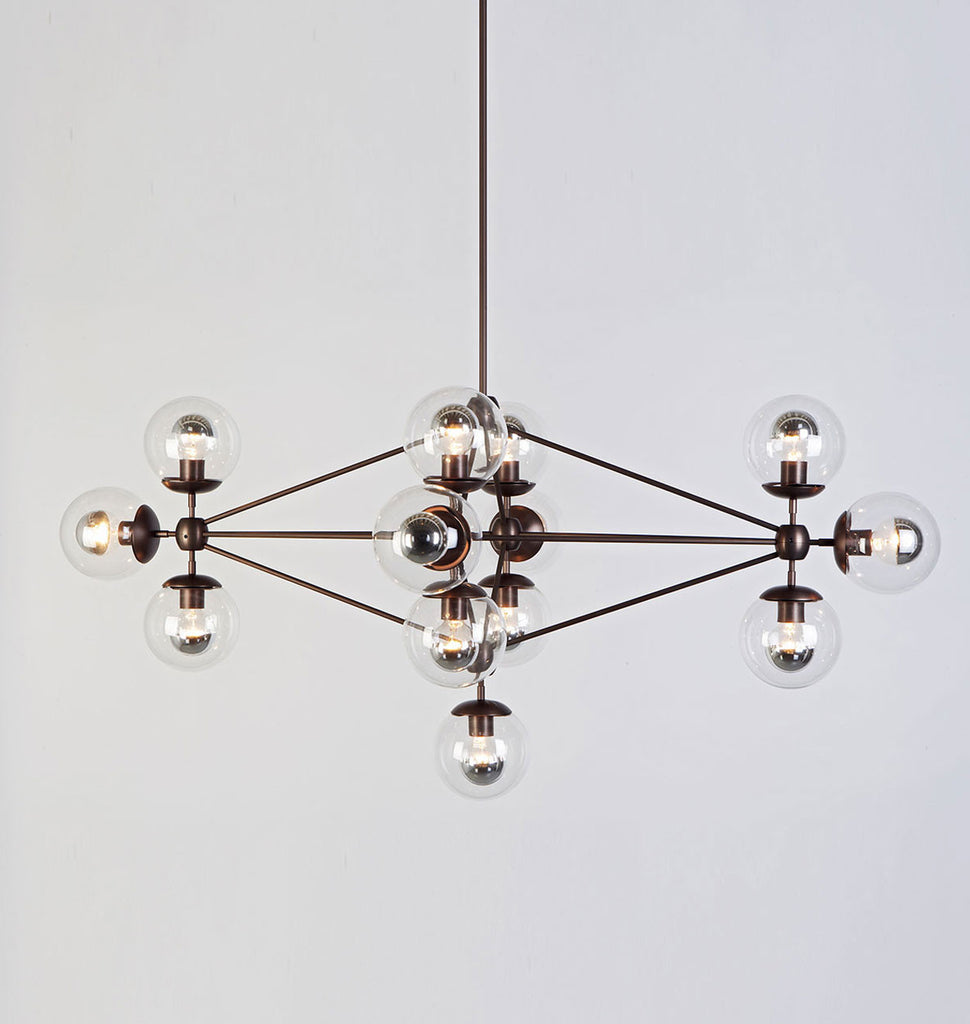 Chandelier - Diamond, 13 Globes (Bronze/Clear)