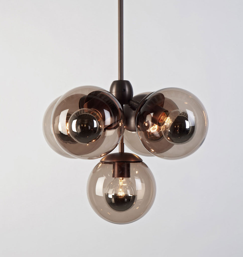 Pendant - 5 Globes (Bronze/Smoke)