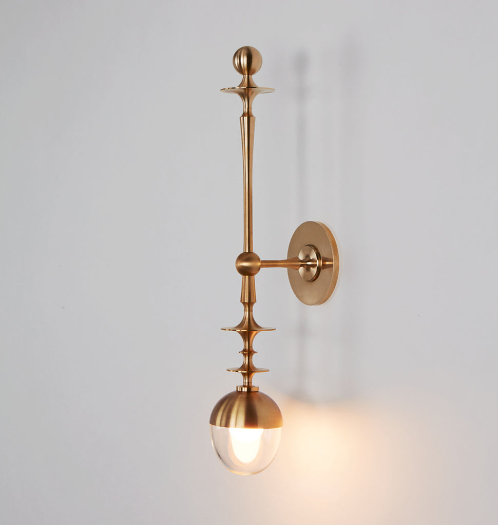 Single Arm Sconce (Unlacquered brass/Clear glass)