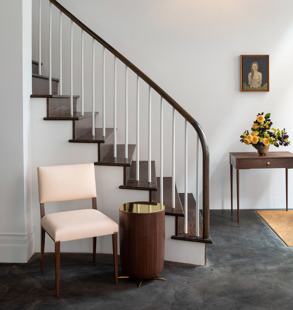 The Lion Chair (Black Walnut/Vachetta Leather) — Roll & Hill Showroom, New York City. Image by Sarah Elliott