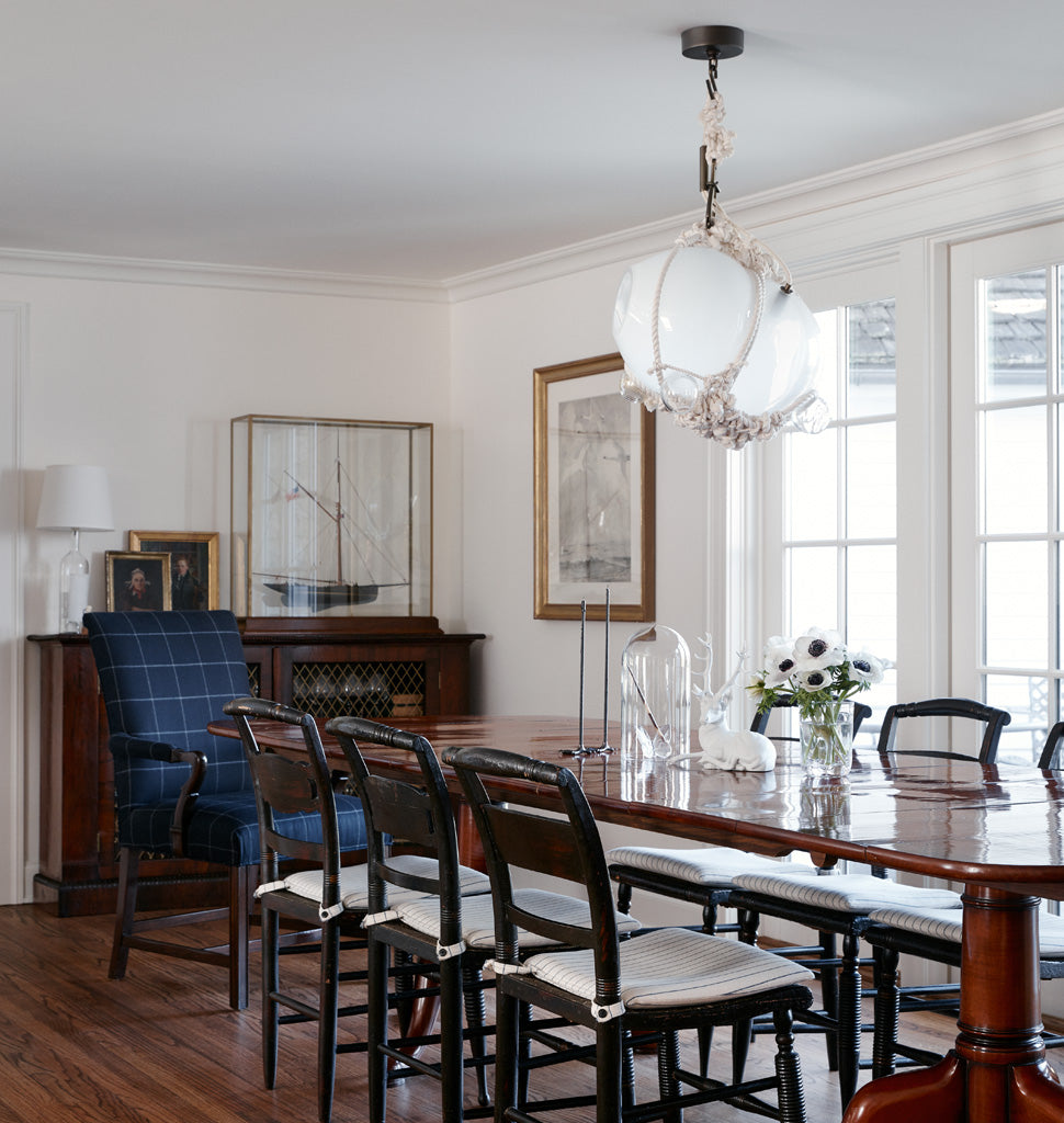 Pendant - Large (Natural/Opal) — Mendham, New Jersey. Interior by Alexandra Angle. Image by Lucas Allen