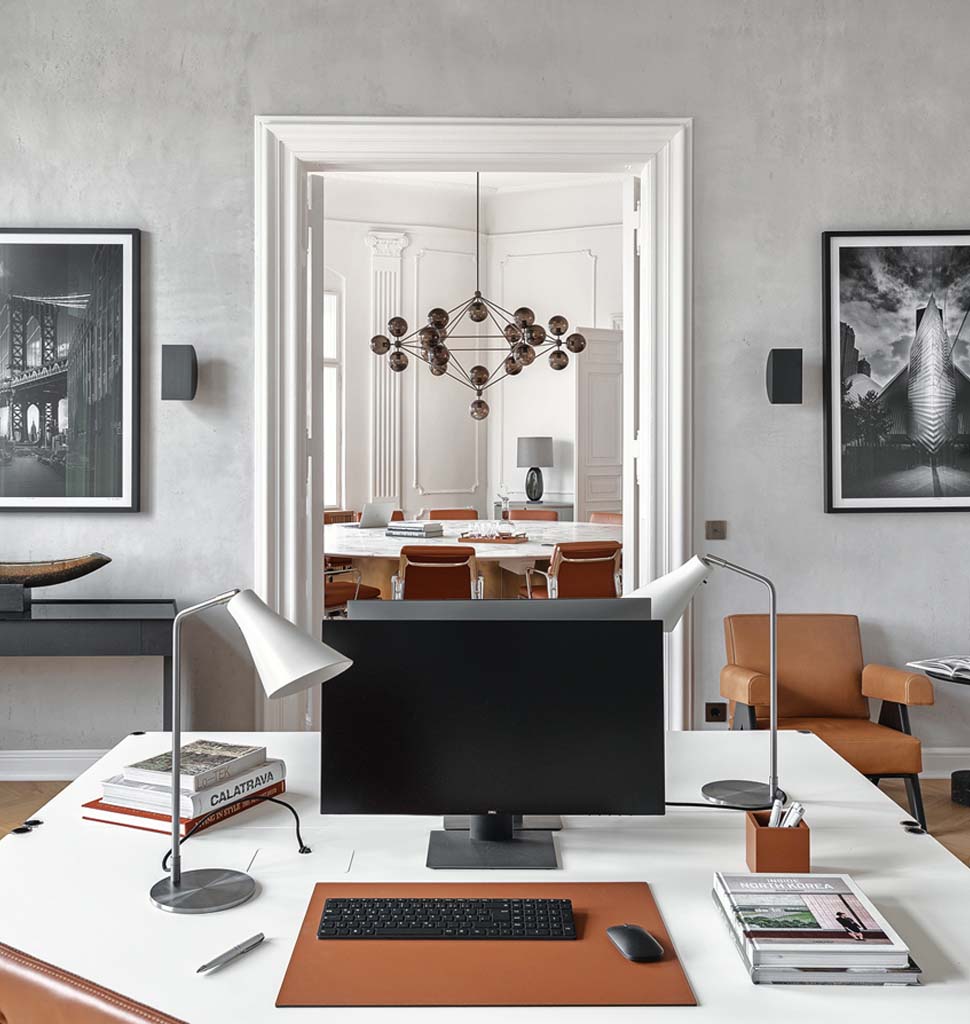 Chandelier - 6 Sided, 21 Globes (Black/Smoke) — Berlin, Germany. Interior by Maria Murawsky. Image by Tom Kurek