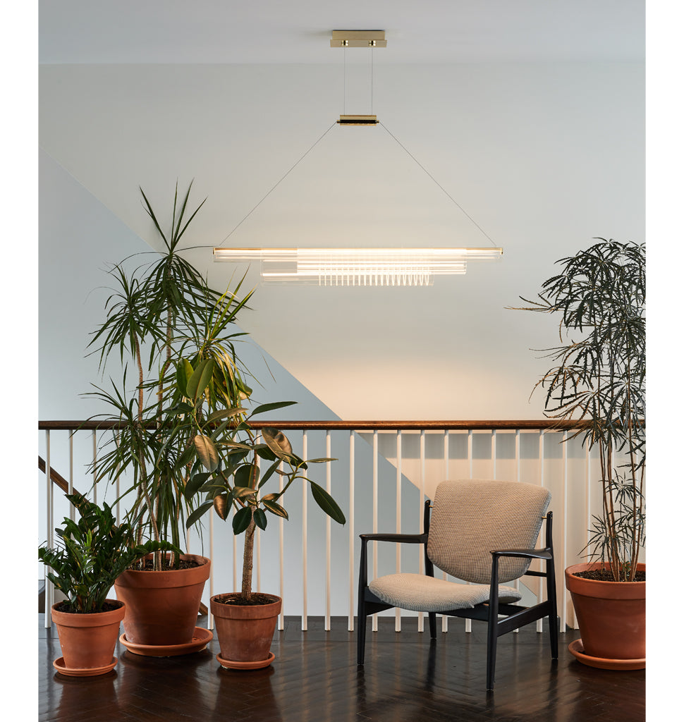 Pendant 03 (Polished Brass) — Roll & Hill Showroom, New York City. Image by Nicole Franzen