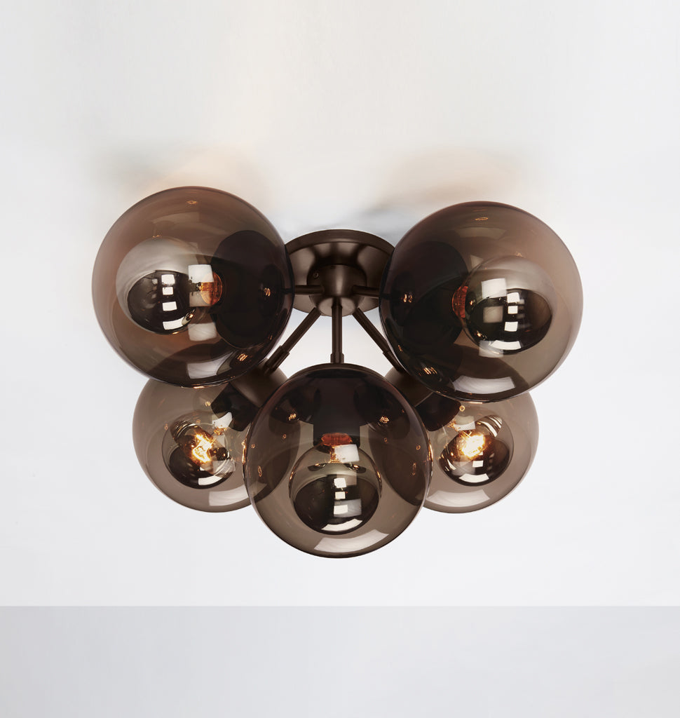 Ceiling Mount - 5 Globes (Bronze/Smoke)