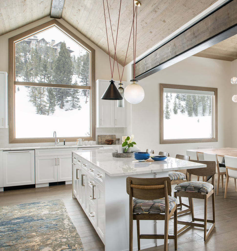 3-Piece Chandelier (Black cone) — Yellowstone Club, Montana. Interior by Icon Interiors. Image by Whitney Kamman